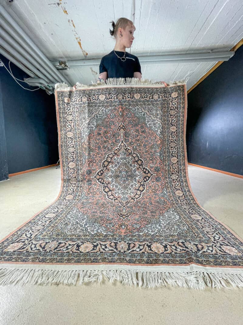 silkkimatto persikkainen kasmir 190 x 130 cm