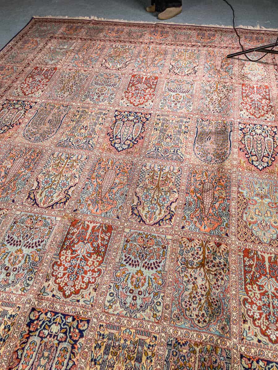 silkkimatto ylimaallinen pastellinen puutarha kasmir 326 x 243 cm