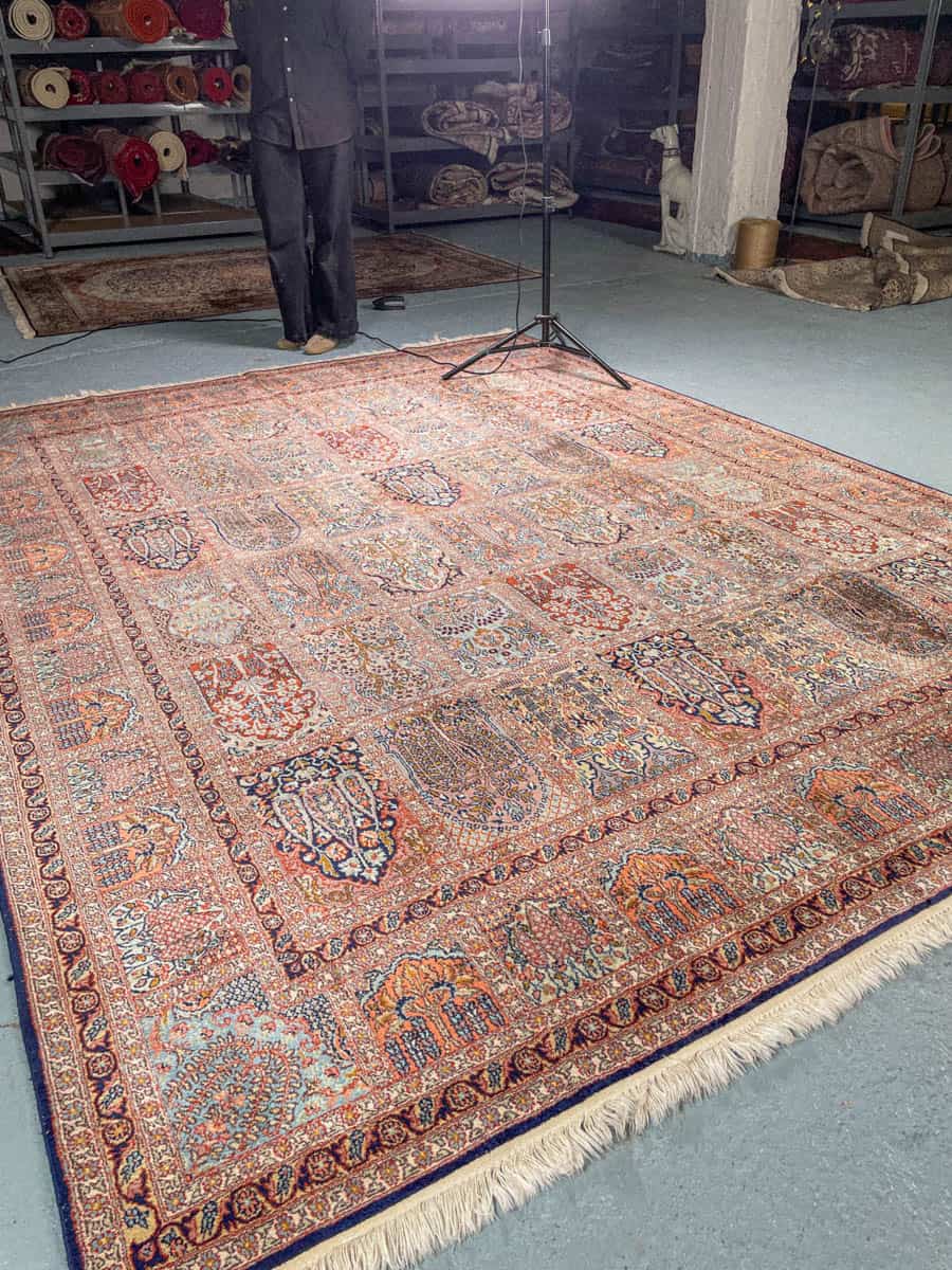 silkkimatto ylimaallinen pastellinen puutarha kasmir 326 x 243 cm