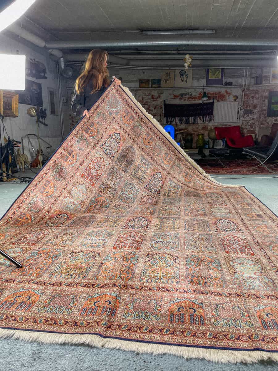 silkkimatto ylimaallinen pastellinen puutarha kasmir 326 x 243 cm