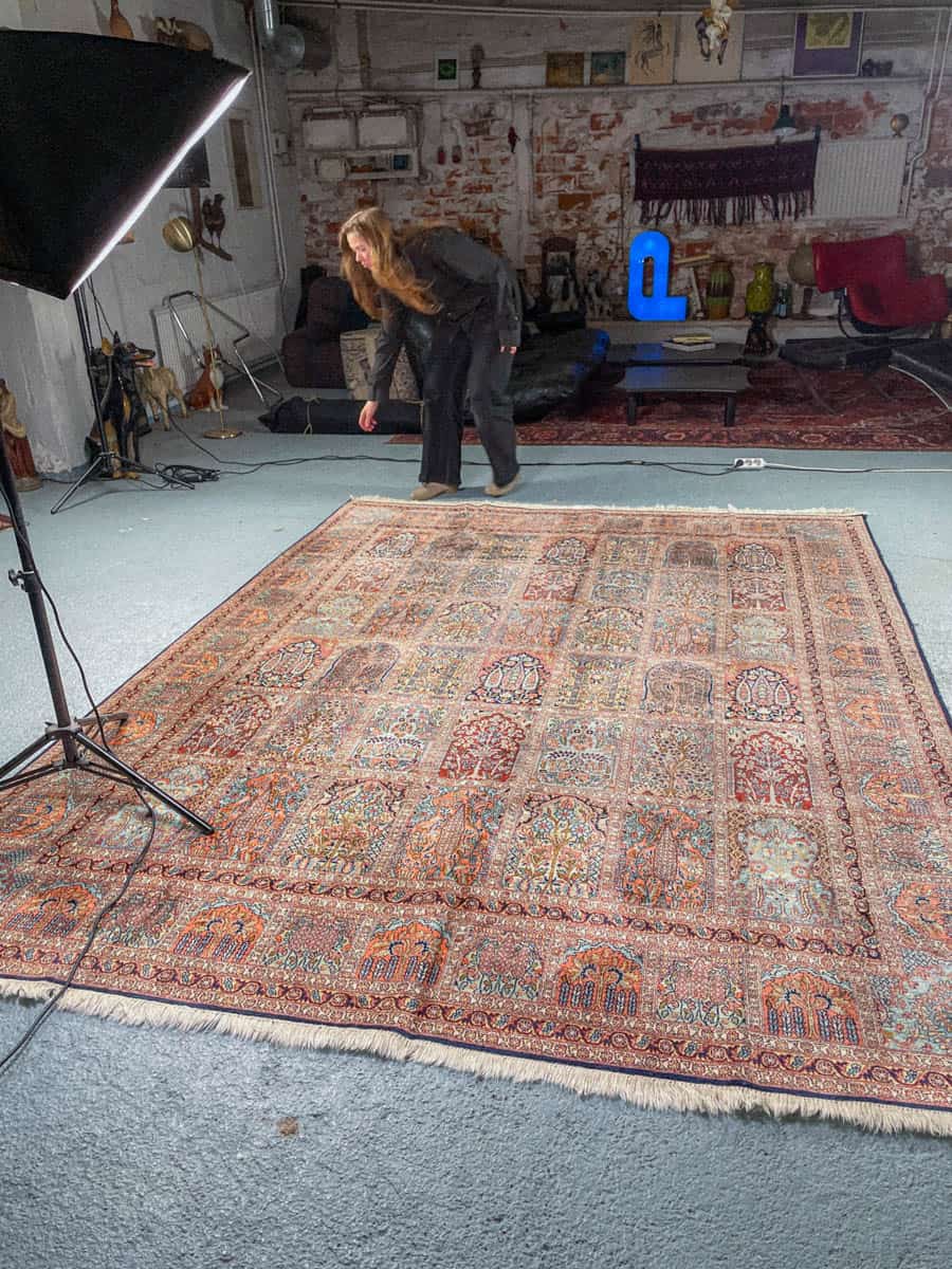 silkkimatto ylimaallinen pastellinen puutarha kasmir 326 x 243 cm