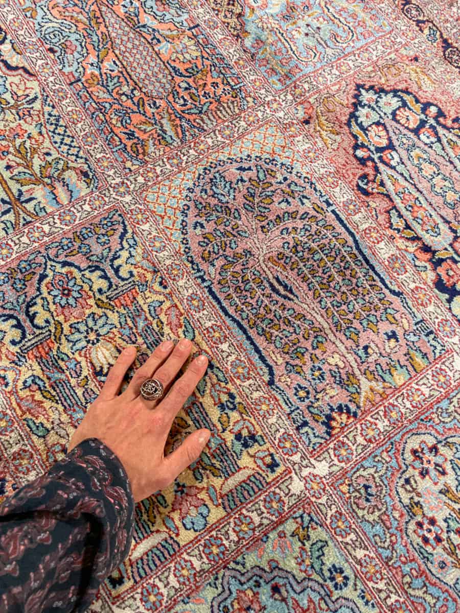 silkkimatto ylimaallinen pastellinen puutarha kasmir 326 x 243 cm