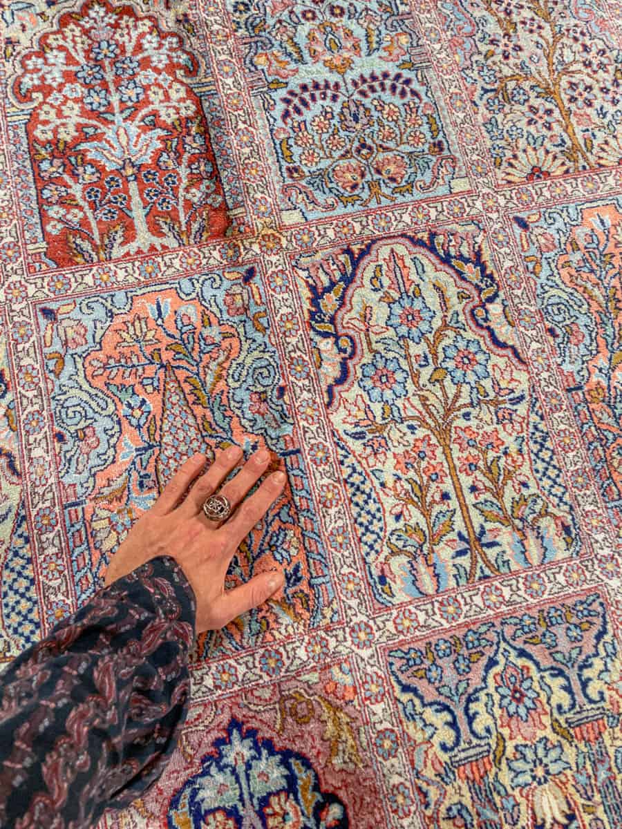 silkkimatto ylimaallinen pastellinen puutarha kasmir 326 x 243 cm