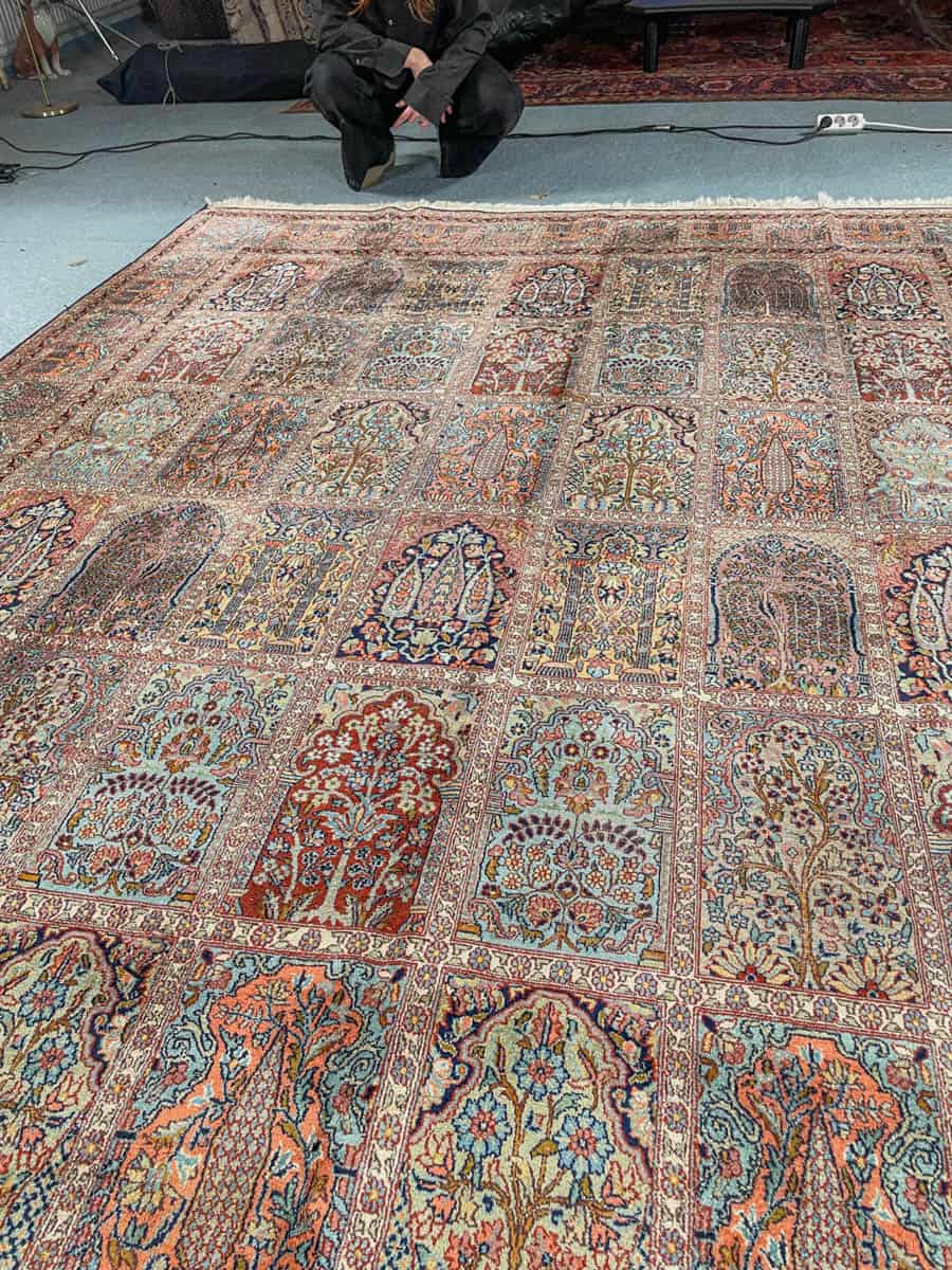 silkkimatto ylimaallinen pastellinen puutarha kasmir 326 x 243 cm