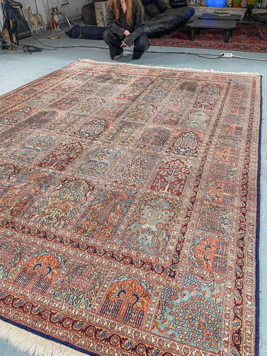 silkkimatto ylimaallinen pastellinen puutarha kasmir 326 x 243 cm