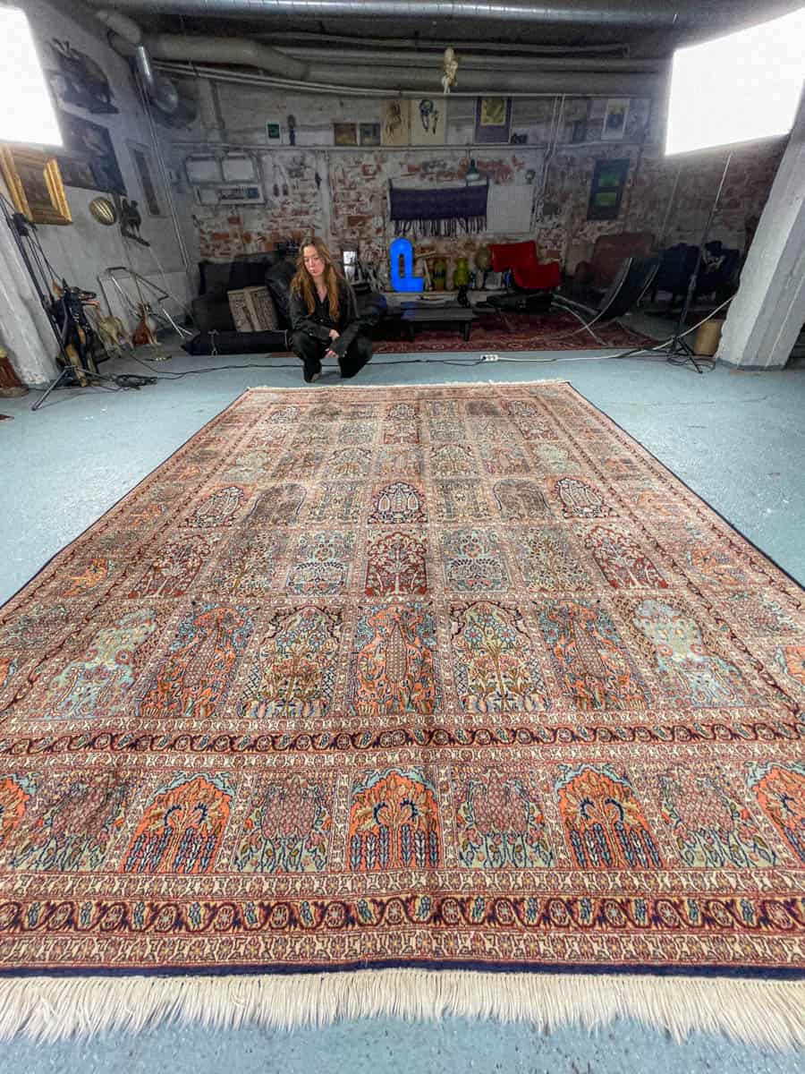 silkkimatto ylimaallinen pastellinen puutarha kasmir 326 x 243 cm