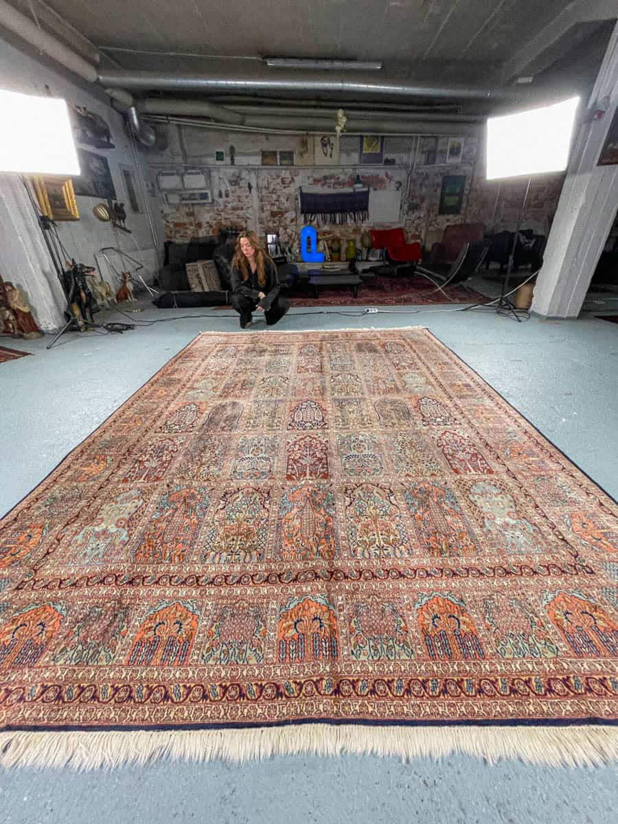 silkkimatto ylimaallinen pastellinen puutarha kasmir 326 x 243 cm