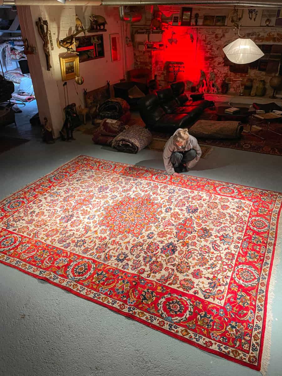 häikäisevä palatsikokoinen vaalea isfahan 374 x 285 cm