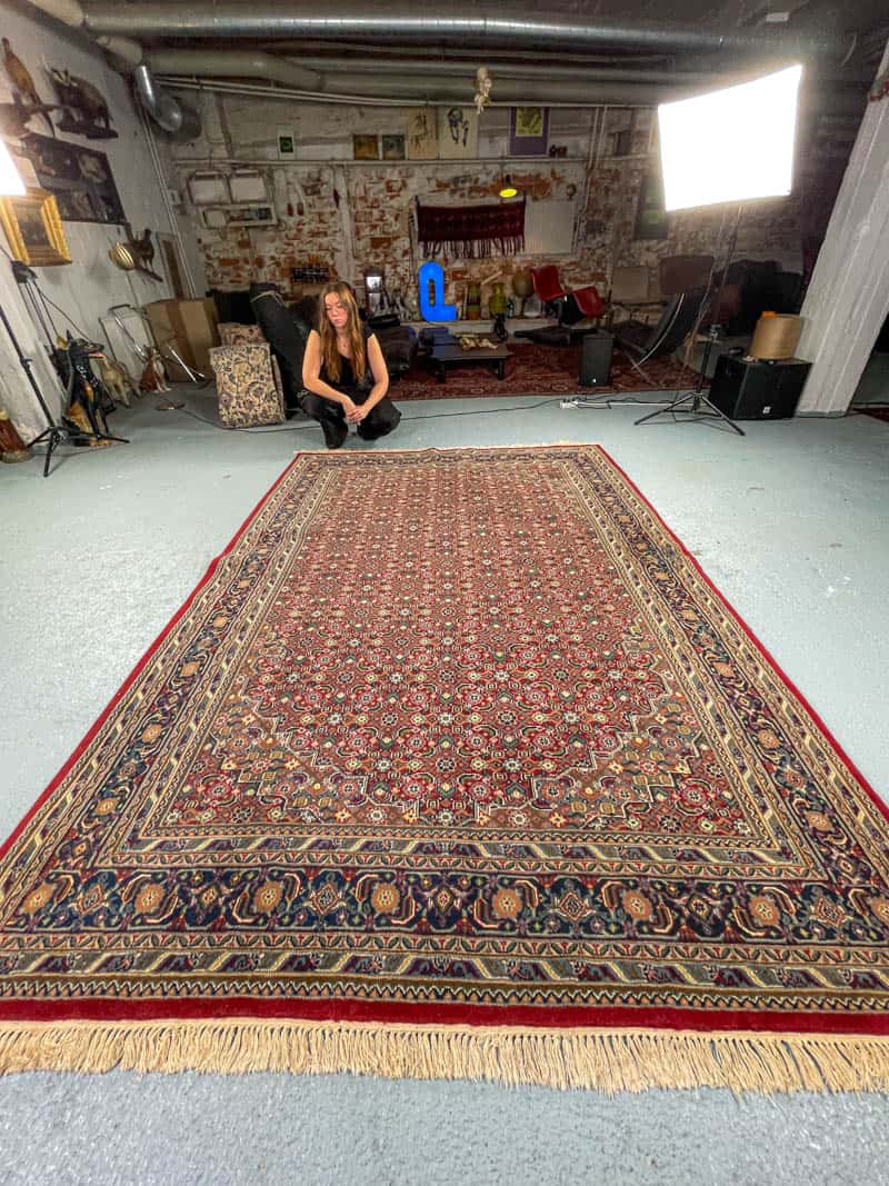 yksityiskohtainen tummanpunainen tabriz 315 x 205 cm