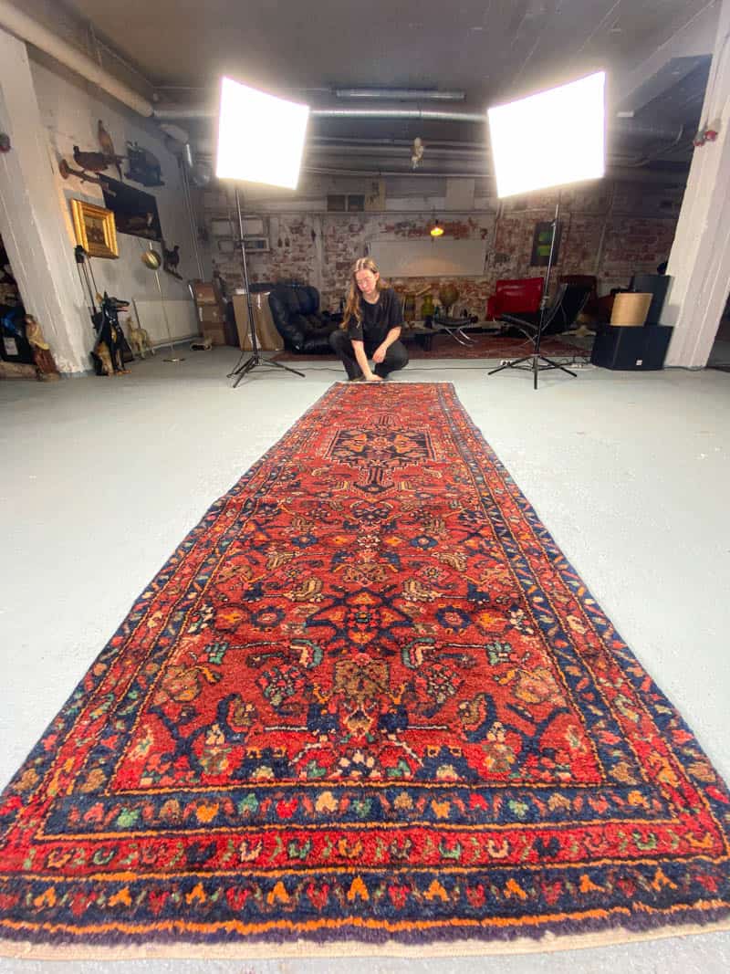 säväyttävä hamadan käytävämatto 316 x 105 cm