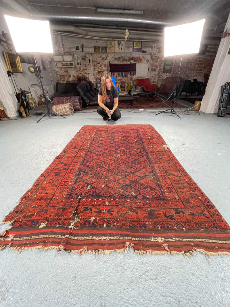 provokatiivisen antiikkinen kazak 205 x 131 cm