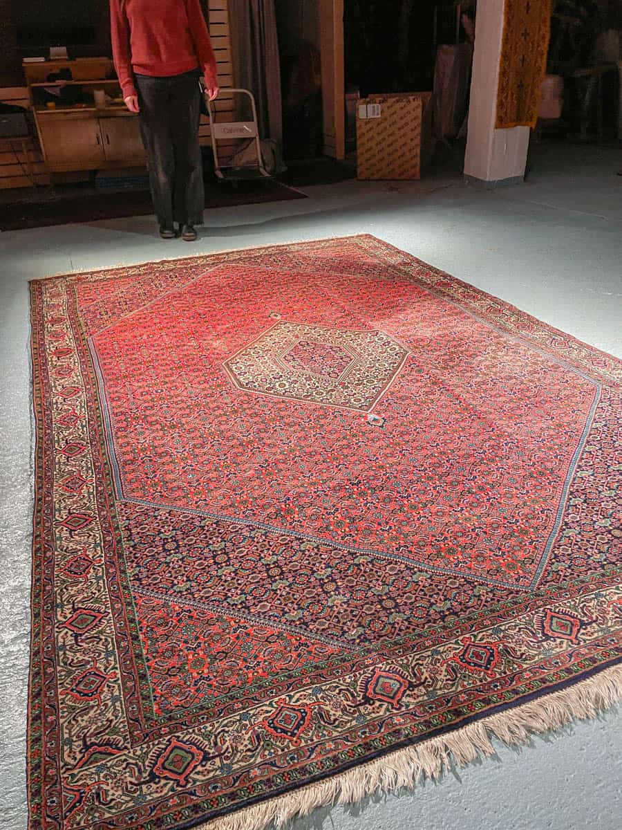 harvinainen vaaleanpunainen bijar 315 x 203 cm