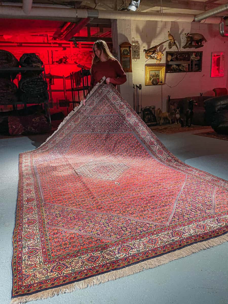 harvinainen vaaleanpunainen bijar 315 x 203 cm