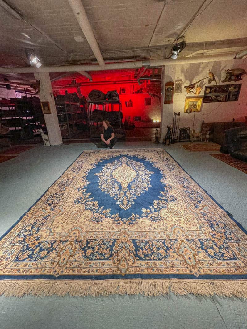 harvinainen sininen palatsikokoinen kirman 395 x 275 cm