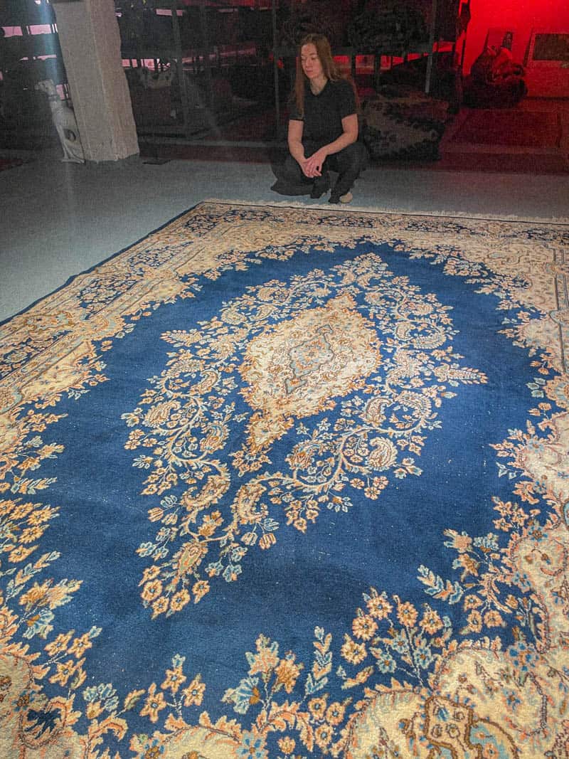 harvinainen sininen palatsikokoinen kirman 395 x 275 cm