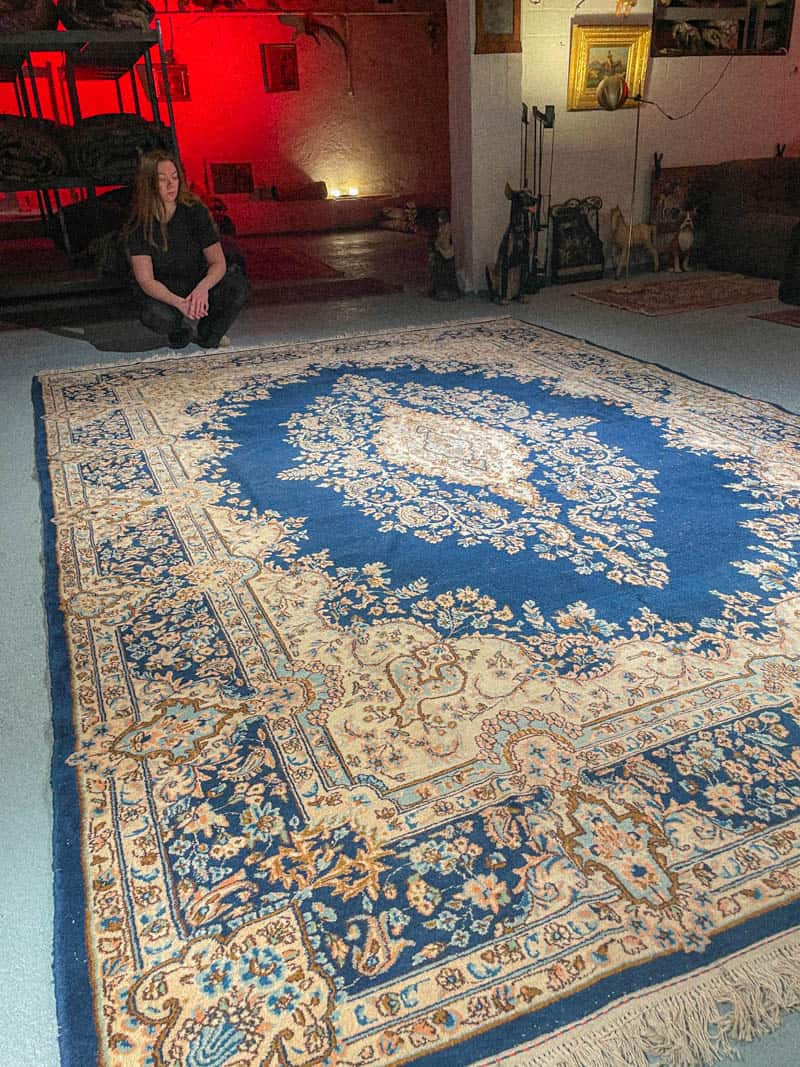 harvinainen sininen palatsikokoinen kirman 395 x 275 cm