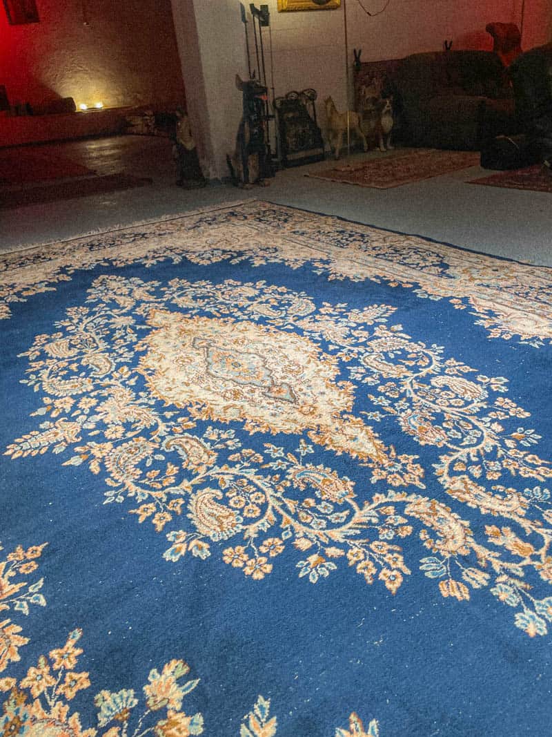 harvinainen sininen palatsikokoinen kirman 395 x 275 cm