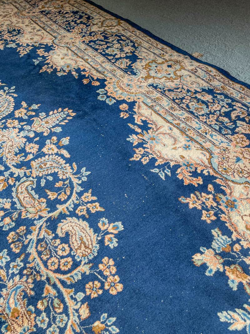 harvinainen sininen palatsikokoinen kirman 395 x 275 cm