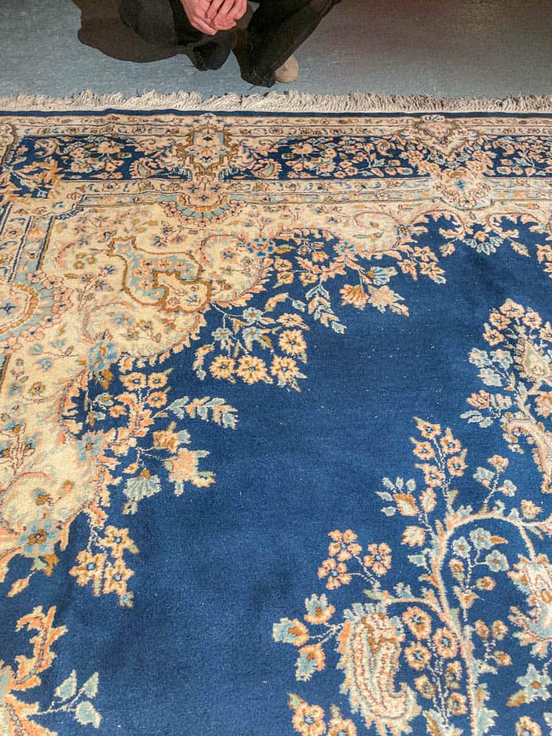 harvinainen sininen palatsikokoinen kirman 395 x 275 cm