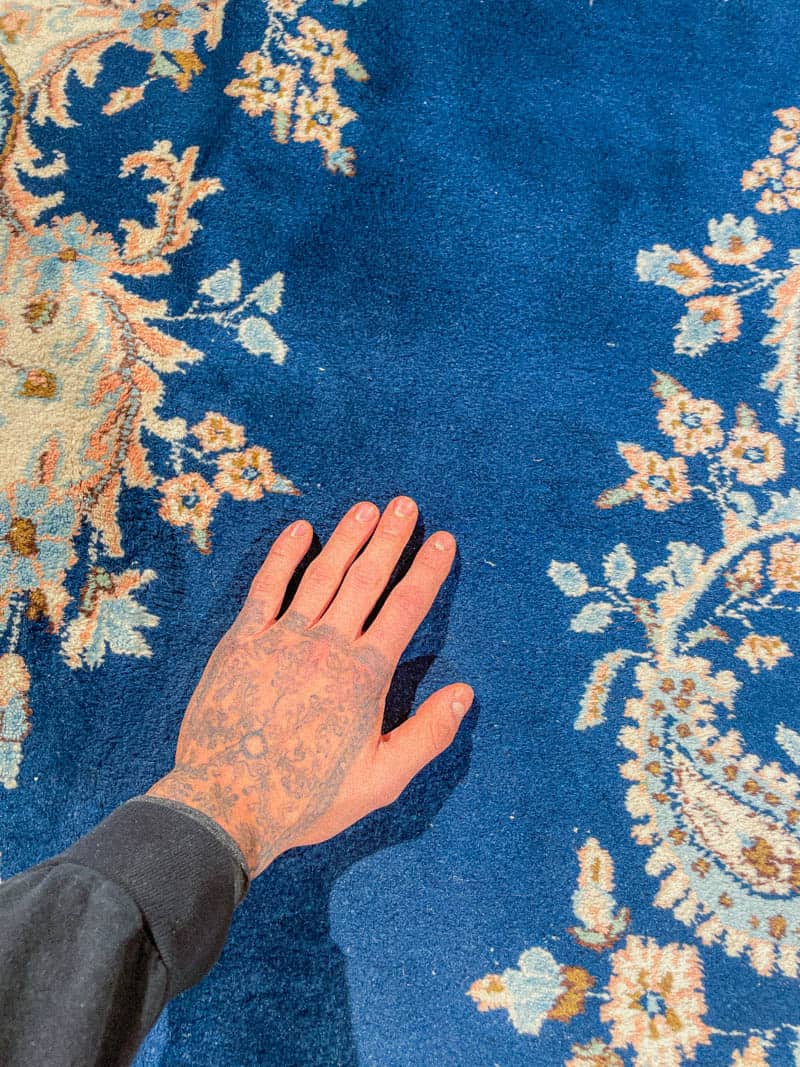 harvinainen sininen palatsikokoinen kirman 395 x 275 cm