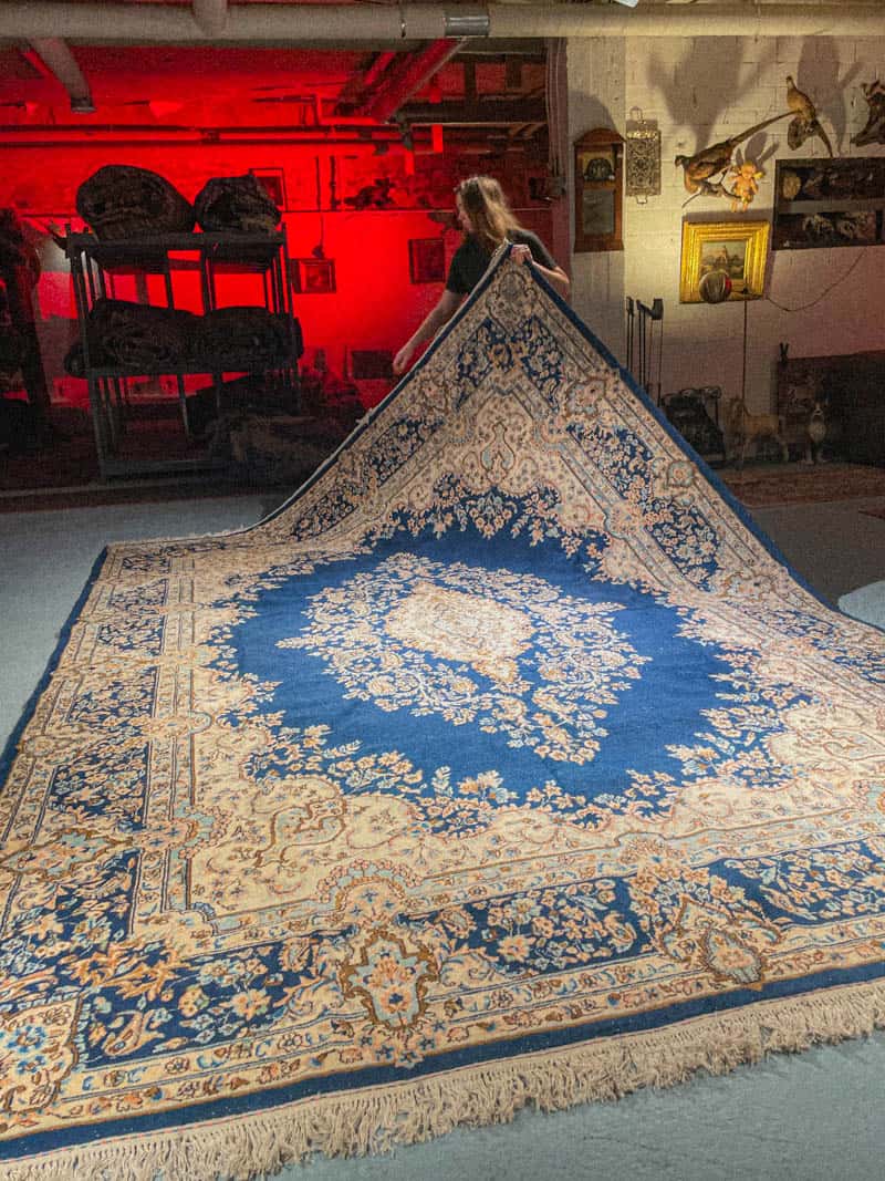 harvinainen sininen palatsikokoinen kirman 395 x 275 cm