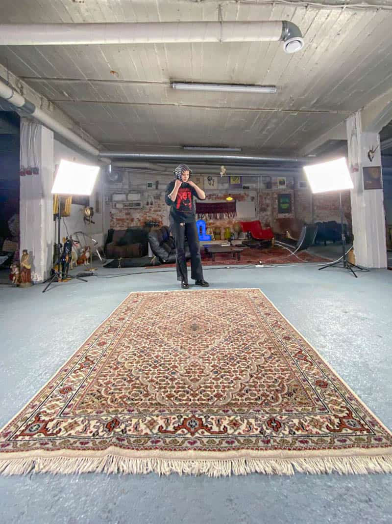 hehkuvan punainen bijar 204 x 134 cm (kopio)