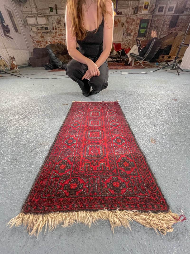 yksityiskohtainen afgaanimatto 100 x 49 cm