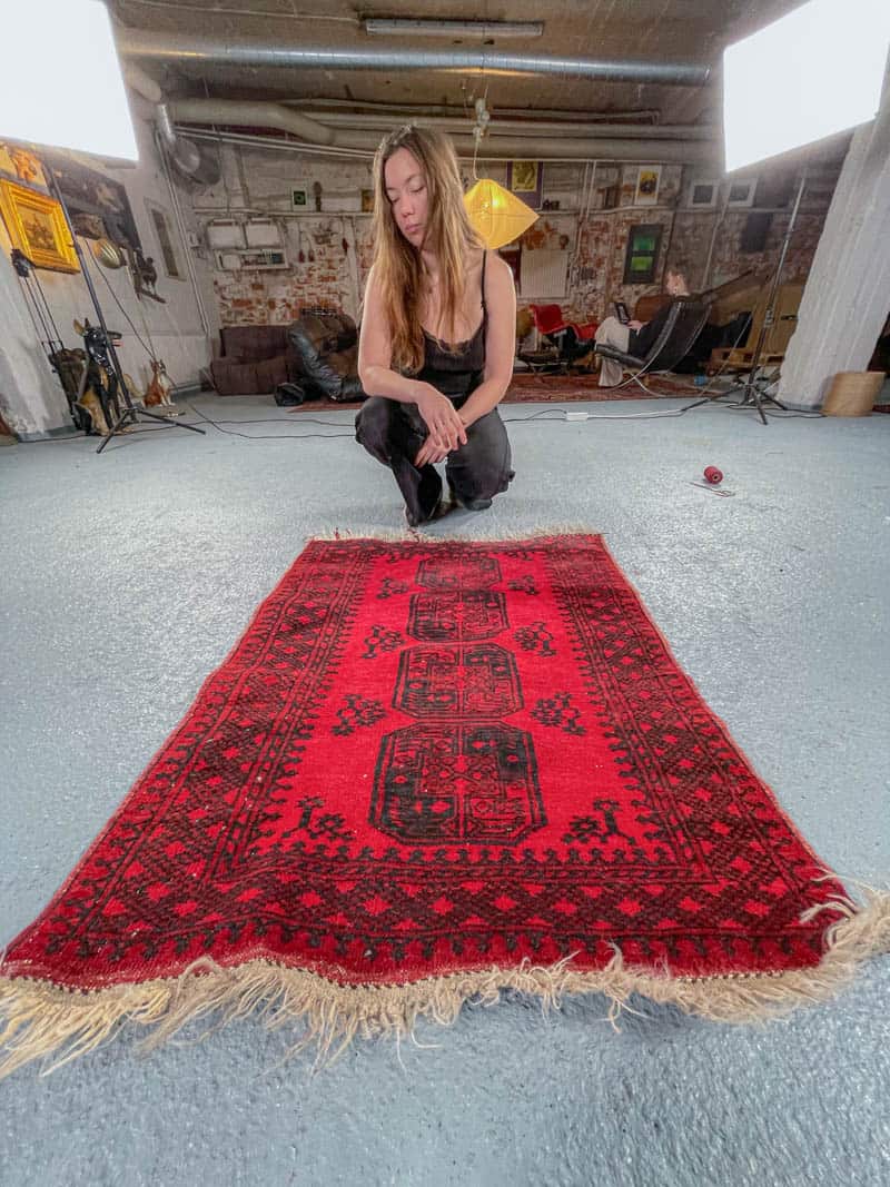 yksityiskohtainen afgaanimatto – 100 x 49 cm (kopio)