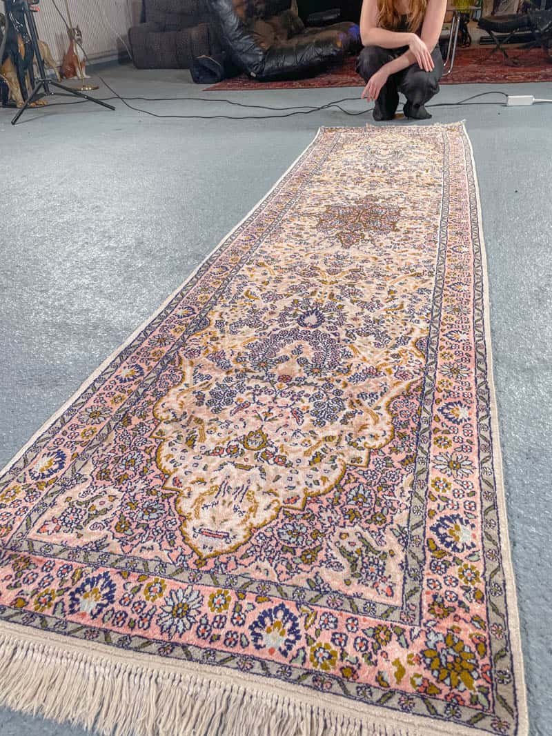 silkkimatto tyrmäävä pastellinen kasmir käytävämatto 370 x 74 cm (kopio)