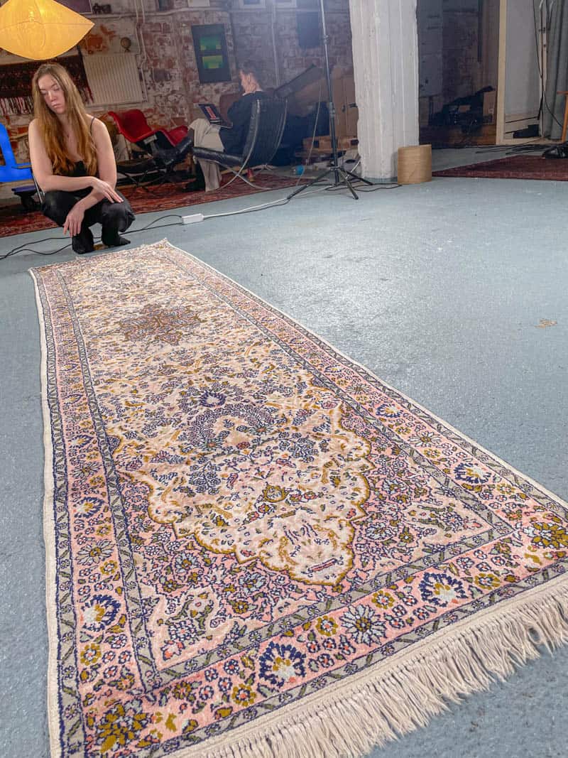 silkkimatto tyrmäävä pastellinen kasmir käytävämatto 370 x 74 cm (kopio)