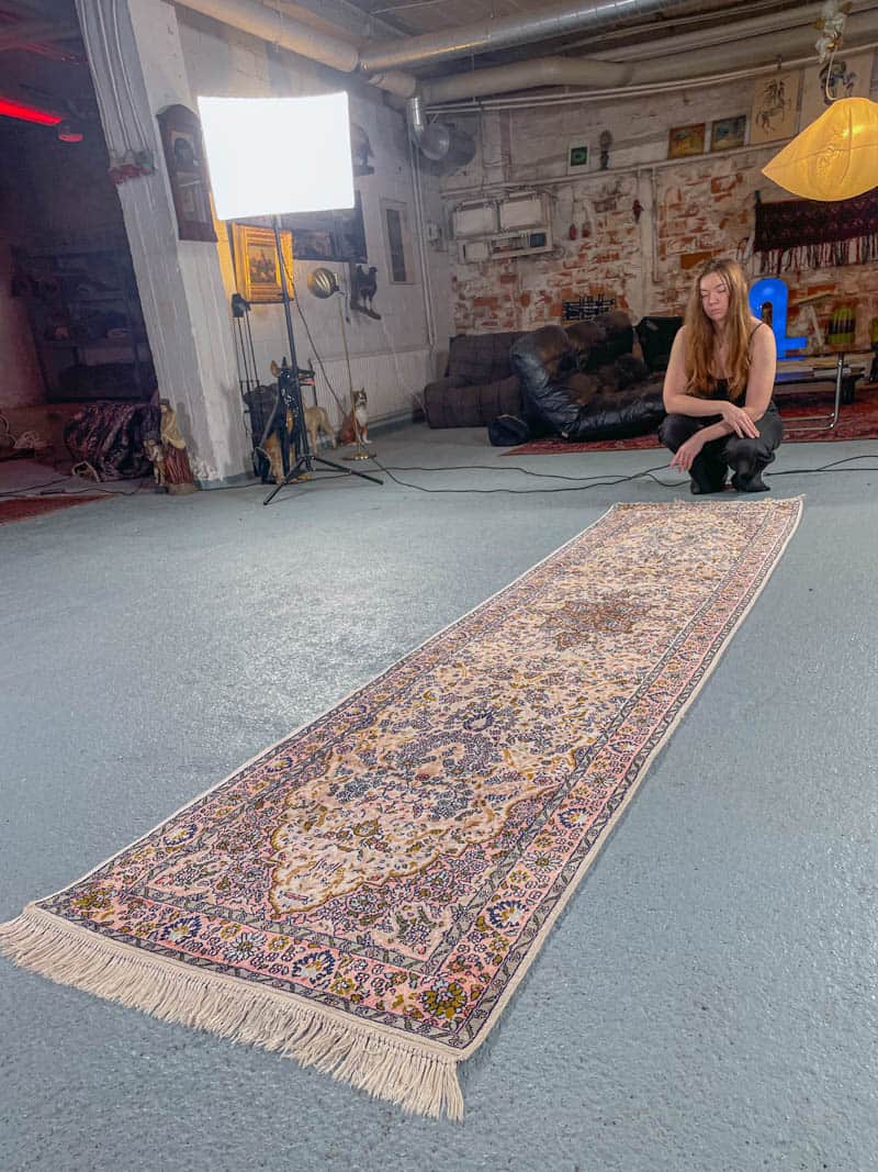 silkkimatto tyrmäävä pastellinen kasmir käytävämatto 370 x 74 cm (kopio)