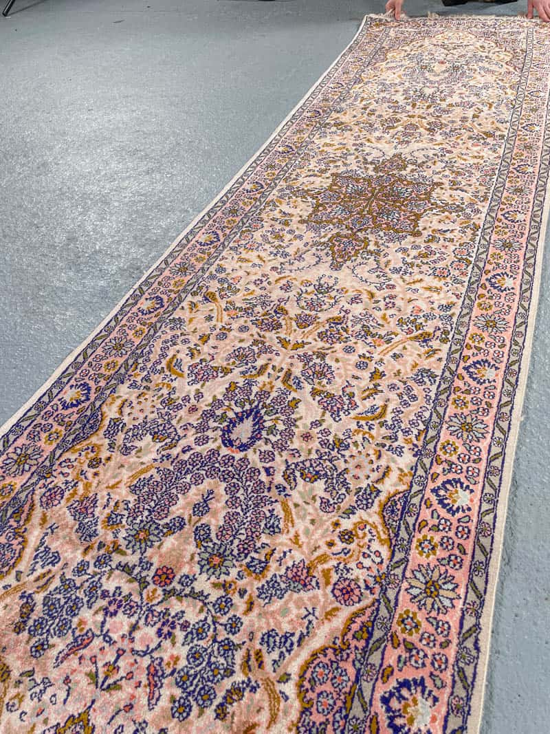 silkkimatto tyrmäävä pastellinen kasmir käytävämatto 370 x 74 cm (kopio)