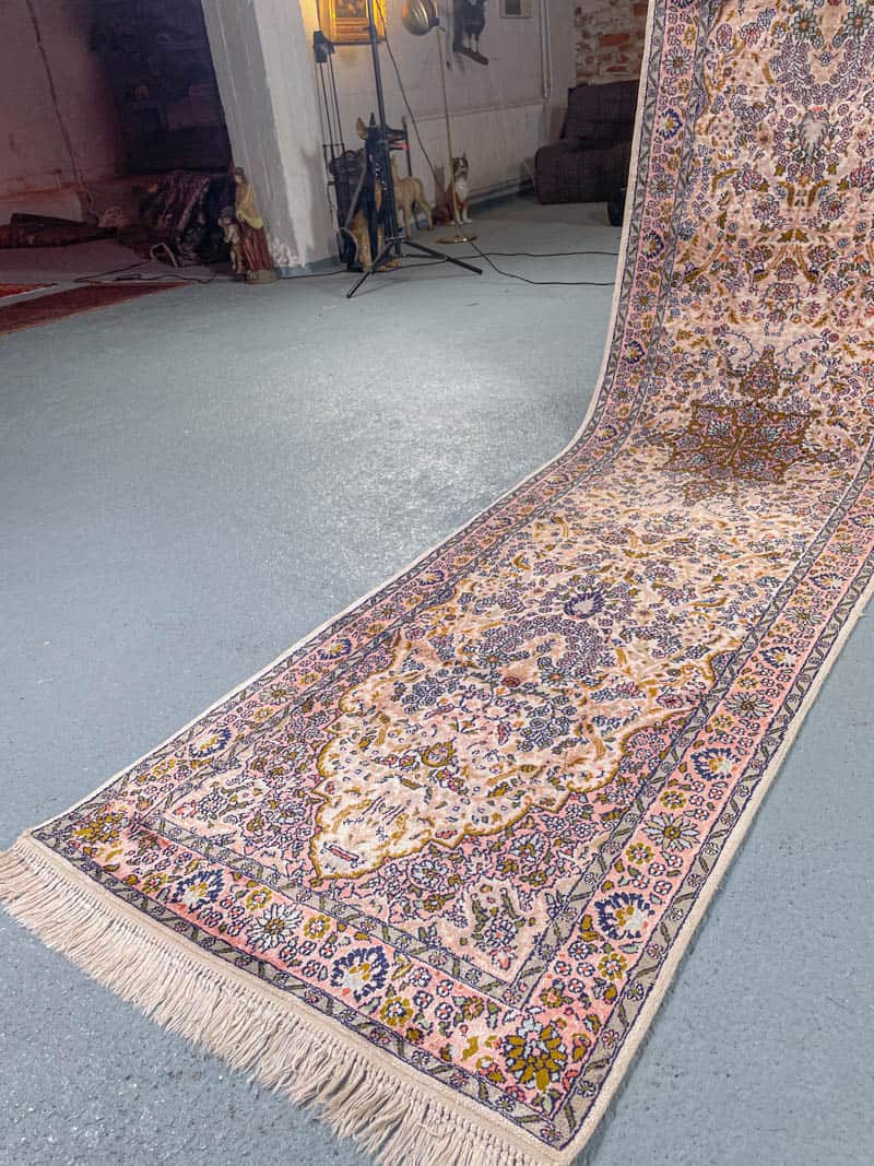 silkkimatto tyrmäävä pastellinen kasmir käytävämatto 370 x 74 cm (kopio)