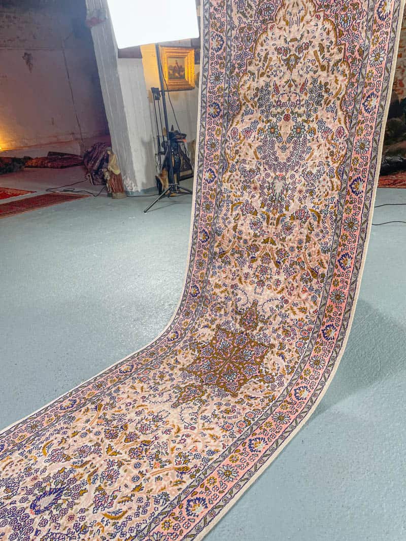 silkkimatto tyrmäävä pastellinen kasmir käytävämatto 370 x 74 cm (kopio)