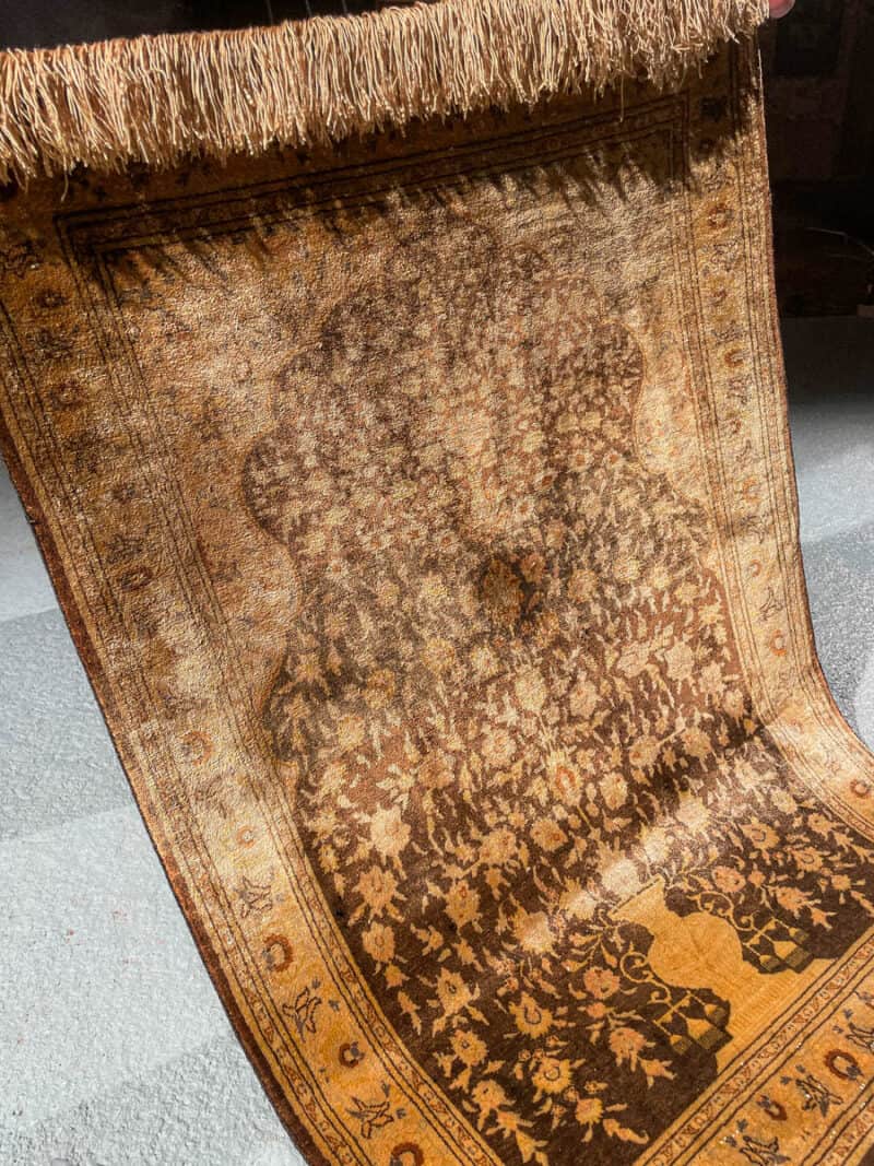 silkki silkillä eteerinen puoliantiikkinen elämänpuu ghom 85 x 58 cm