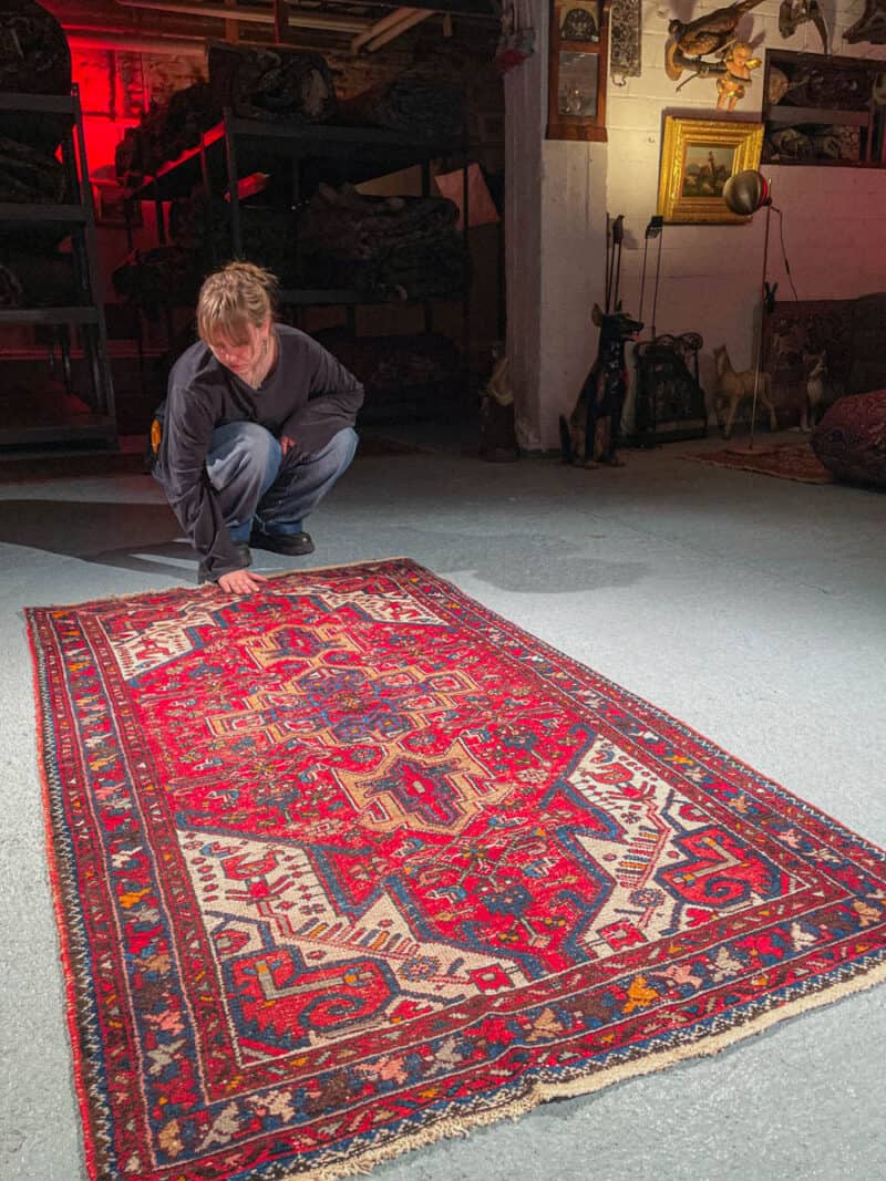 geometrisen harmoninen vintage malayer 195 x 105 cm