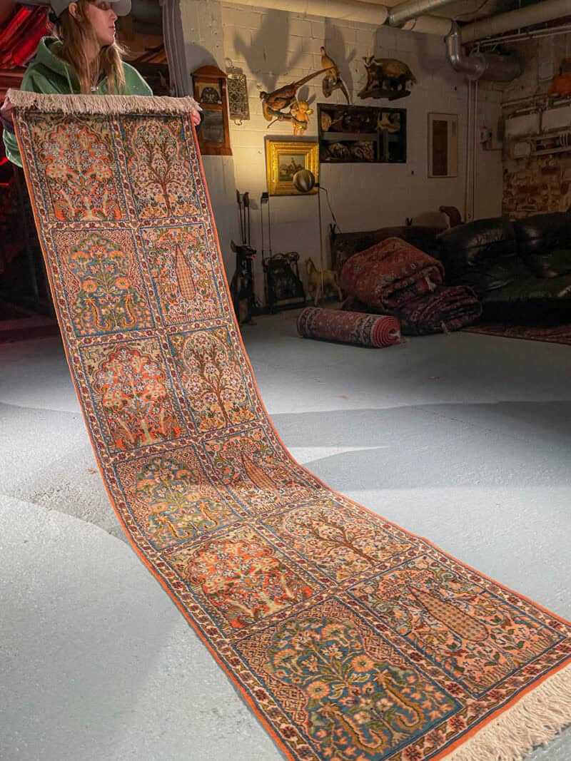 silkkimatto elegantti pastellinen kasmir käytävämatto 300 x 76 cm (kopio)