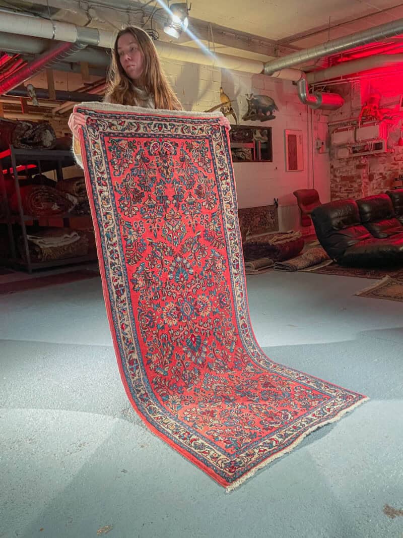 hienostunut sarouk käytävämatto 296 x 85 cm