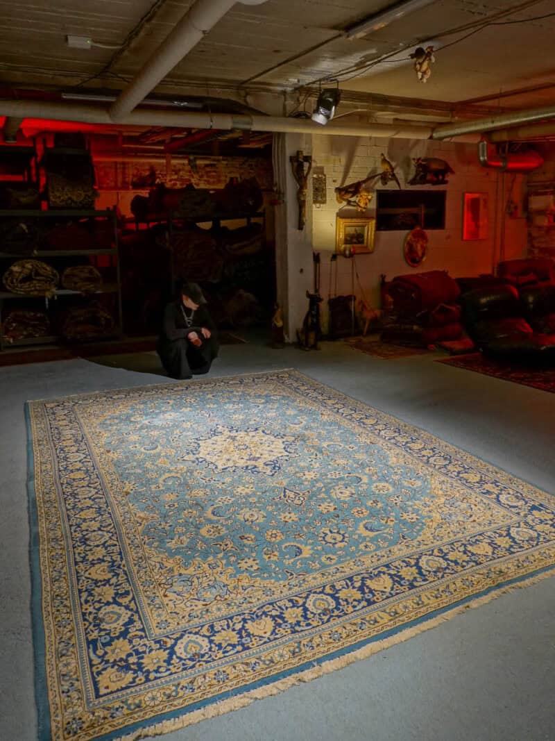 heleän vaaleansininen ghom 360 x 260 cm