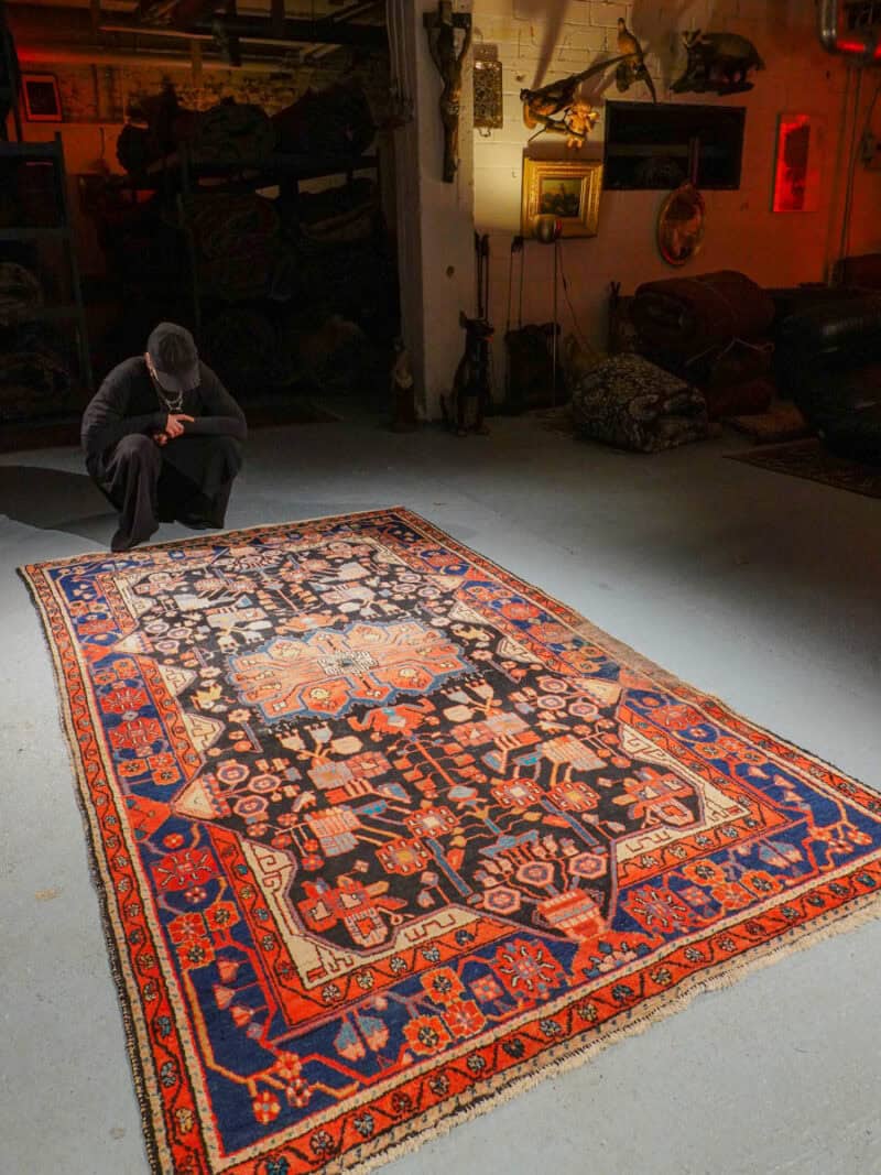 tunnelmallinen vintage malayer käytävämatto 270 x 150 cm