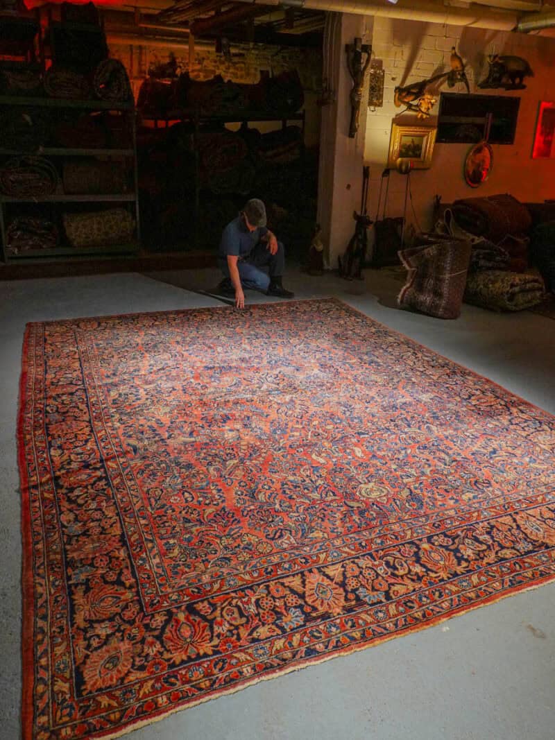 hehkeän kaunis sarouk 1920 luvulta 350 x 272 cm