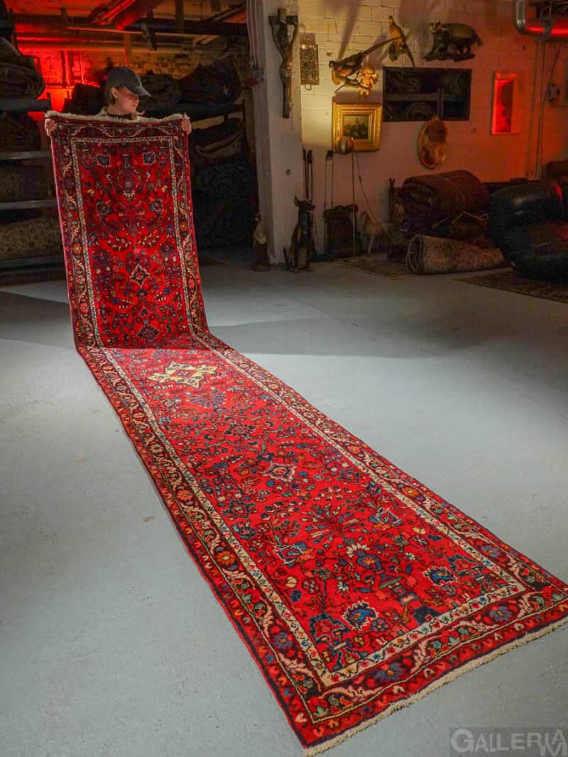 kauniin koristeellinen sarouk käytävämatto 388 x 90 cm (kopio)