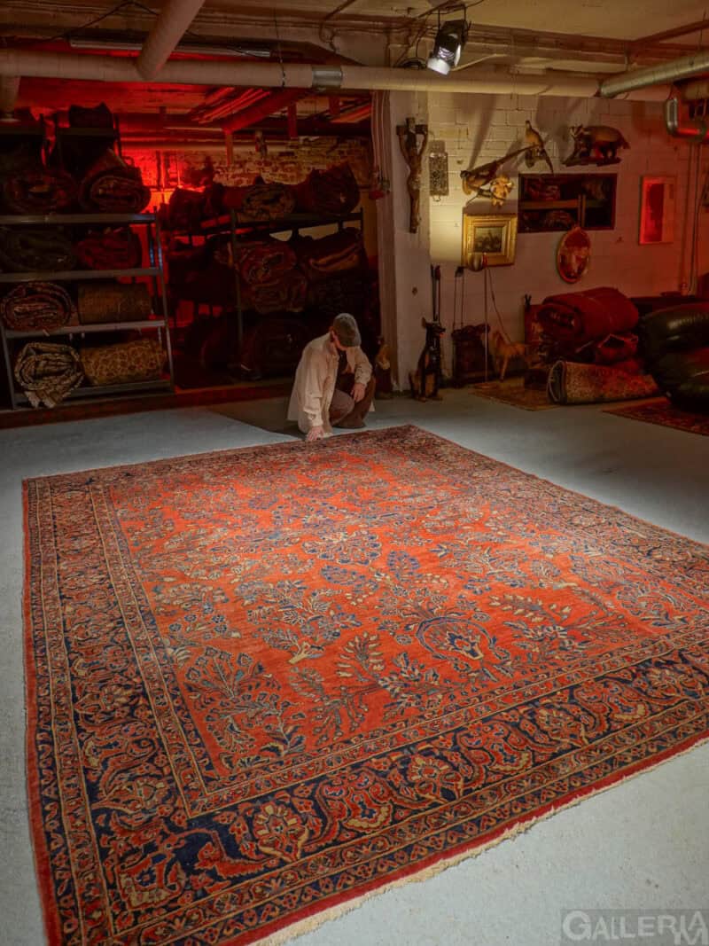 hulppea palatsikokoinen antiikki sarouk 1920 luvulta 375 x 272 cm