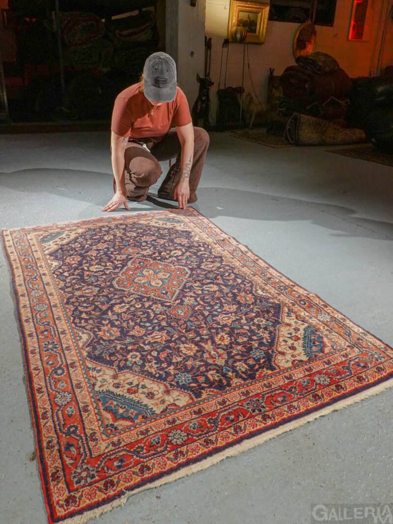 ihana yönsininen sarouk 155 x 105 cm