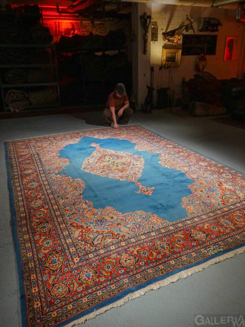 suuri säkenöivän sininen kirman 355 x 255 cm