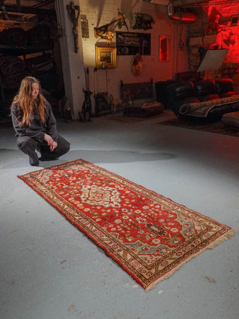 pirteän punainen hamadan käytävämatto – 205 x 81 cm