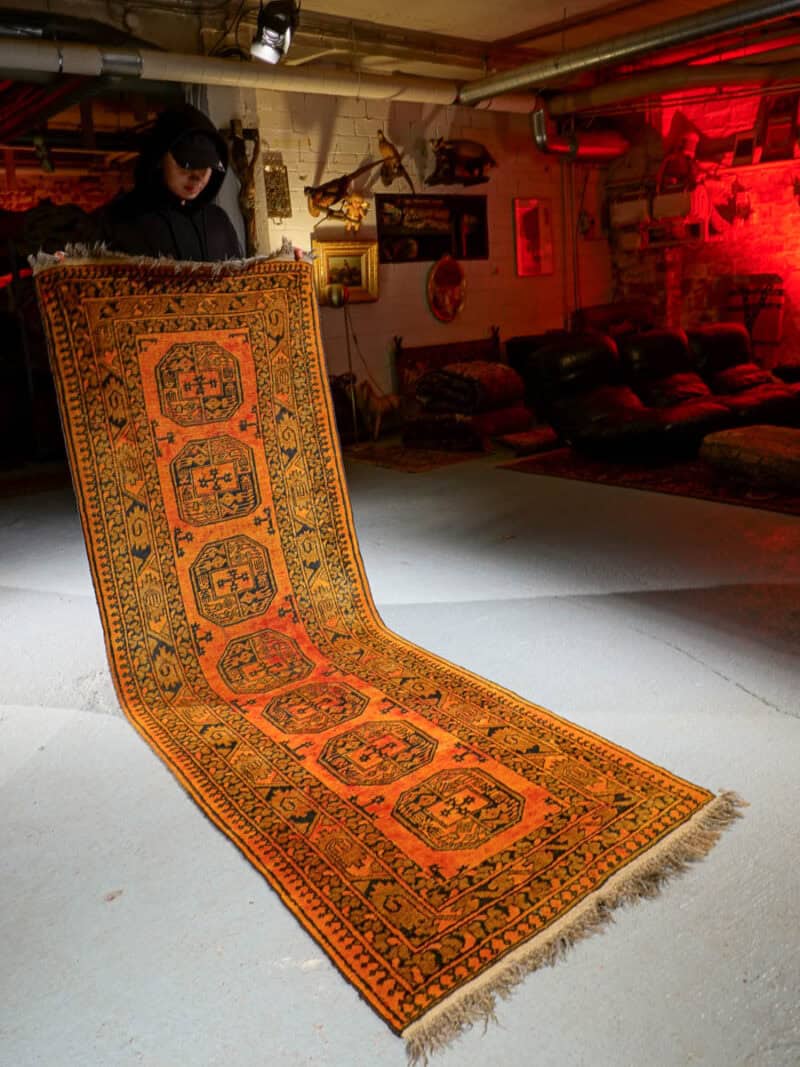 liekehtivän eloisa afgaanikäytävämatto – 300 x 90 cm