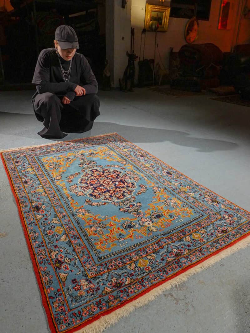 uniikki sininen tabriz 158 x 102 cm