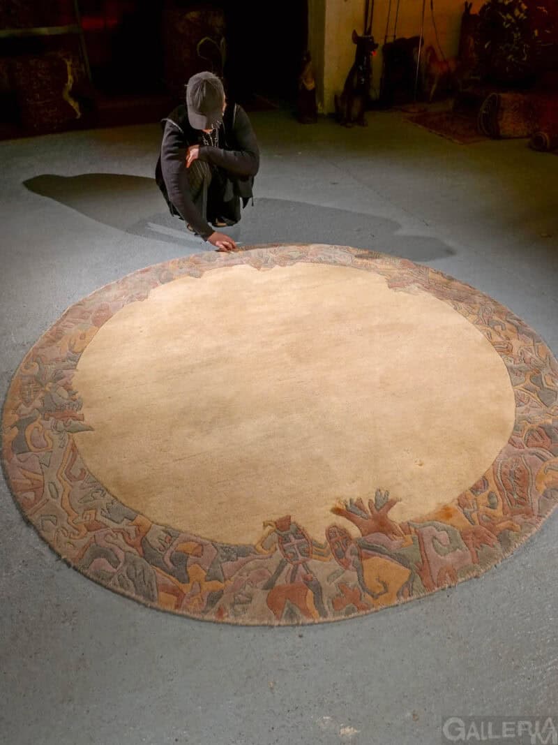 harvinainen pyöreä nepalilainen matto 200 x 200 cm