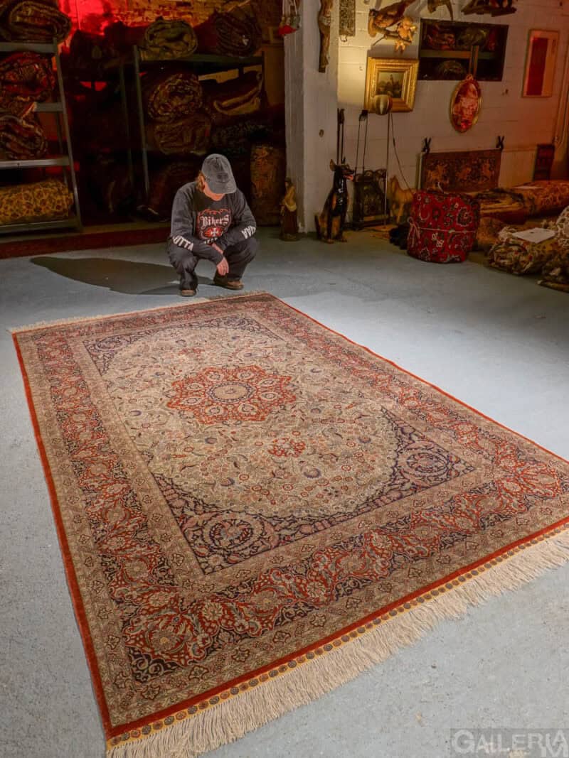 silkki silkillä eteerinen elämänpuu ghom – yli 1 000 000 solmua/m² – 264 x 154 cm (kopio)